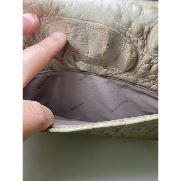 Brahmin Carina CHAMPAGNE Melbourne Small Shoulder Bag Clutch Genuine Leather EUC - Picture 9 of 16